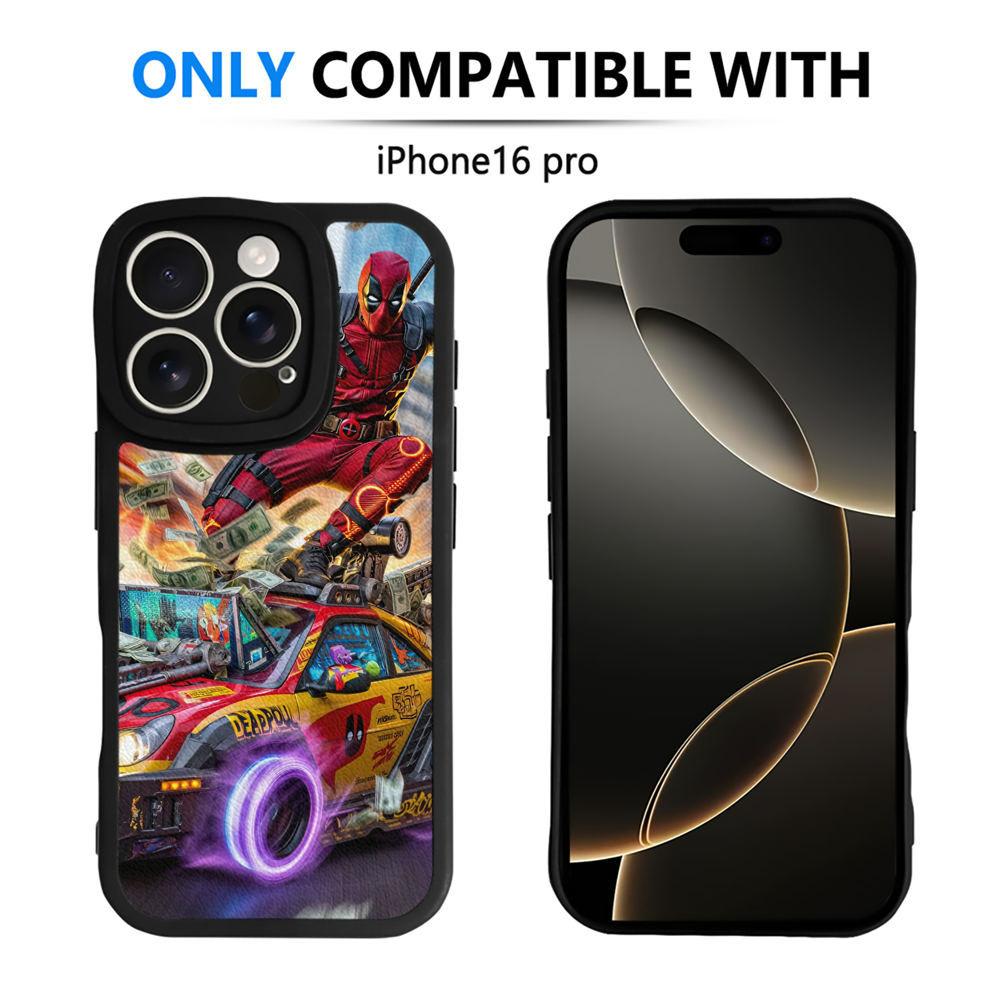 （画像用） Deadpool デッドプール 【iPhone 16シリーズ対応】シリコンスマホケース（レザー調） 材質：シリコン